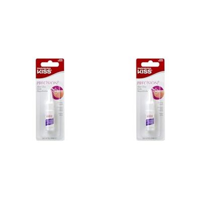 Kiss Colle à ongles avec seringue doseuse transparente 3 g (Lot de 2)