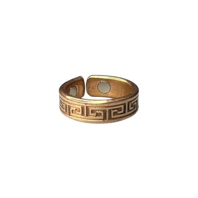 VIE Embossed Beauty Pure Copper Ring, Handcrafted Unique Embossed Design Ring for Men & Women, Vintage-Inspired Unisex Copper Jewelry, Durable Daily Wear Adjustable Fashion Ring, Unique Gift Accessory