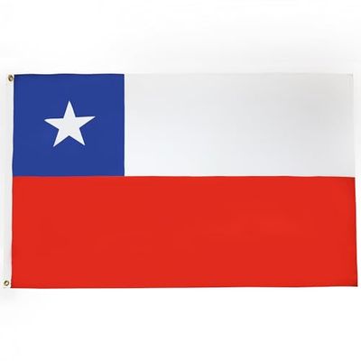 AZ FLAG – Bandera chilena – 150 x 90 cm – Bandera chilena 100% poliéster con ojales metálicos integrados – Bandera de 110 g