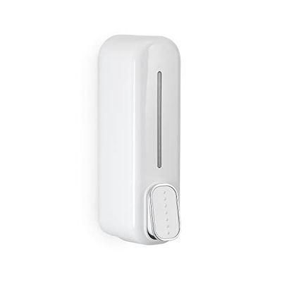 GEDY | Mullet Distributeur de Savon et Gel désinfectant 350 ML, Couleur Blanche, Dimensions 22 x 6,3 x 9 cm et Poids 0,205 kg