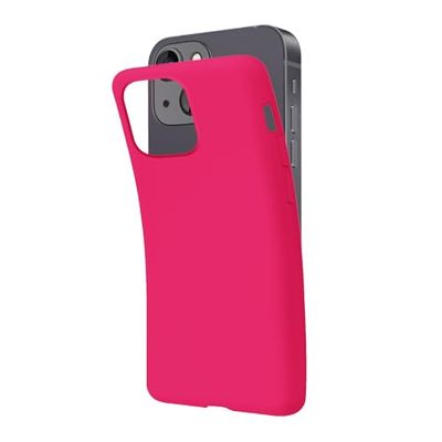 SBS Cover per iPhone 13 Rosa Peony Pantone 214 C, Custodia Morbida e Flessibile Antigraffio, Cover Sottile e Comoda da Tenere in Tasca, Custodia Compatibile con Ricarica Wireless