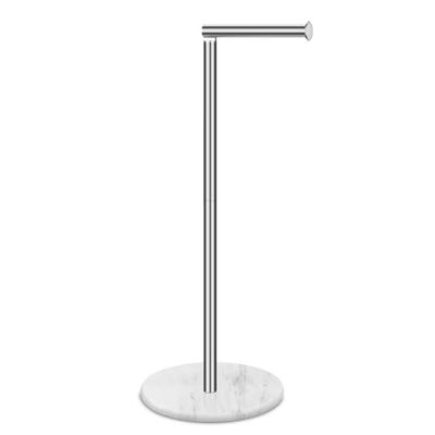 Tabhoukit Support de Papier Toilette avec Base en marbre, Base en Pierre Naturelle, Rangement de Papier de Soie avec réserve, Espace argenté pour 4 Rouleaux de Salle de Bain/Cuisine