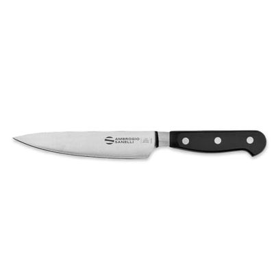 Ambrogio Sanelli, Maitre Coltello da Cucina Trinciante, Coltello Chef con Lama in Acciaio Inox all'Azoto 16 cm e Manico Ergonomico, Coltelli da Cucina Professionali, Made in Italy