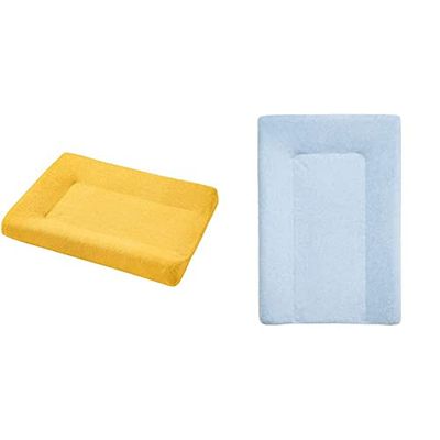 BabyCalin Funda cambiador de rizo mostaza 50 x 70 cm & BabyCalin Funda para cambiador de rizo 50 x 70 cm Azul cielo