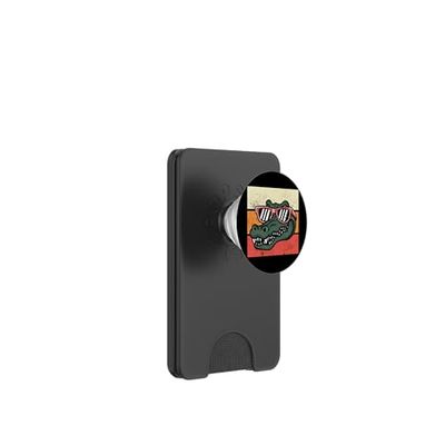 Lunettes de soleil rétro crocodile alligator vintage coucher de soleil PopSockets PopWallet pour MagSafe