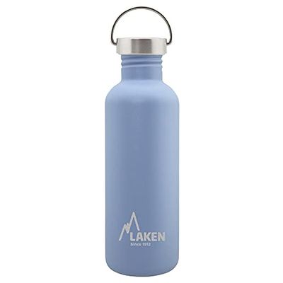 Laken Basic Borraccia in Acciaio Inossidabile, Bottiglia d'acqua con Tappo a Vite in Acciaio, Bocca Larga, 1 L, Blu