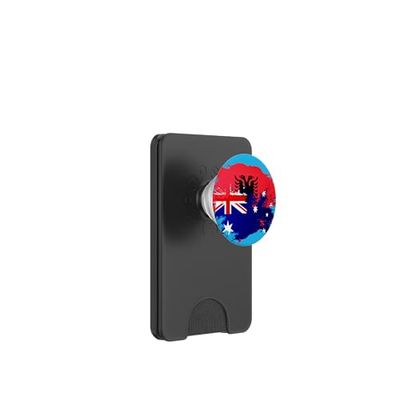 Bandera de patrimonio mixto albanés y australiano PopSockets PopWallet para MagSafe