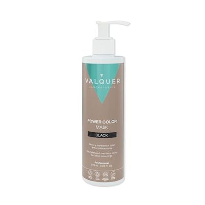 Valquer - Power Color, Mascarilla para Cabellos Teñidos - Vegano, Sin Sulfatos, 275 ml, Potenciador de Color para Cabello Negro