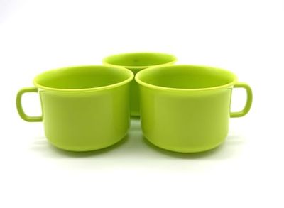 Kopp 150 ml set om 3 plast för utomhus, camping, picknick och trädgård