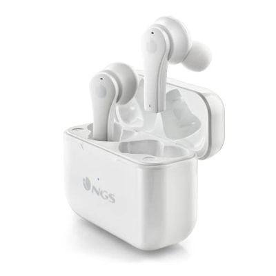 NGS ARTICA Bloom White - Auriculares inalámbricos Compatible con tecnología Bluetooth y TWS, Base de Carga, 24h de autonomía, micrófono, Control táctil.