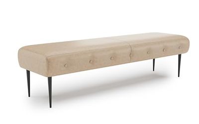 CAVADORE Divani, Legno ingegnerizzato Metallo Poliestere, Microfibra Beige, 3 posti