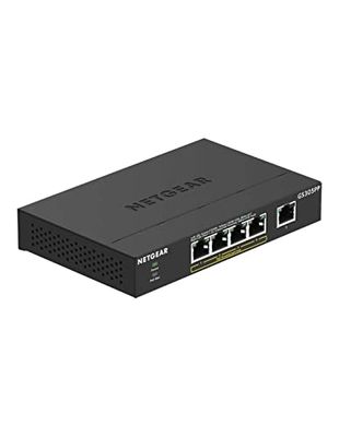 Netgear Gs305Pp 5-Poorts Gigabit Ethernet Lan Poe+ Switch (Met 4X Poe+ 83 W, Plug-And-Play, Voor Desktop, Robuuste Metalen Behuizing Zonder Ventilator), Zwart