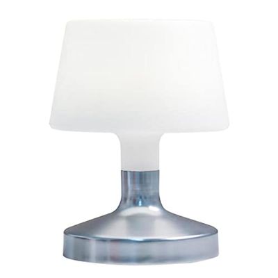 Lampe de table touch design sans fil pied en acier LED blanc chaud/blanc dimmable HELEN SILVER H21cm