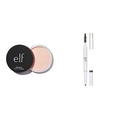 e.l.f. Poreless Putty Primer, All Day Wear, Velvet Texture, Poreless Effect, Universal Sheer, 0.74 Oz (21g) & Instant Lift Brow Pencil, Dual-Sided, Precise, Fine Tip, Shapes, Defines