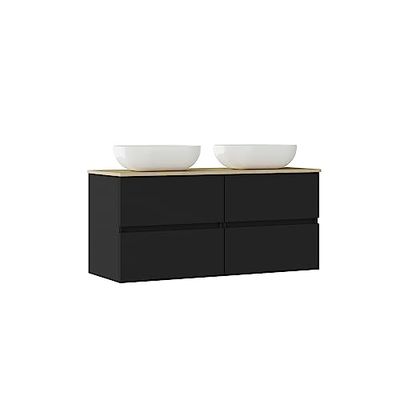 Baikal Set di mobili da bagno Natura, completo di lavandino. Mobile sospeso a parete con lavabo in ceramica. Varie finiture e misure. Mobile montato.