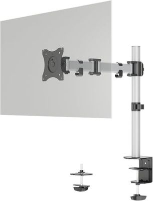 Durable monitorsteun Select voor 1 monitor, 360° draaibaar, zwenkbaar, in hoogte verstelbaar, voor VESA-schermen tot 27" en 8 kg, zilver, 509423