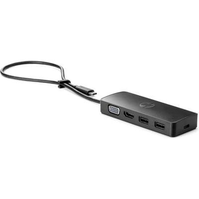 HP - PC USB-C Travel Hub G2 Docking Station, porte VGA, HDMI, USB, Peso 70 Grammi, Alimentazione scalabile con adattatori da 45 W, 65 W, 90 W, Nero