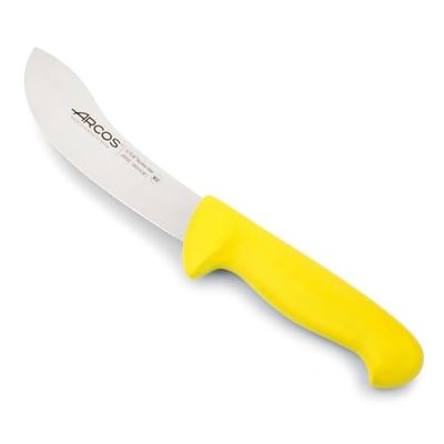 Arcos Coltello da Scuoiatura con Lama in Acciaio Inossidabile 160 mm – Manico Ergonomico in Polipropilene, 2900 – Giallo, Disponibile in Diversi Colori per Facilitare l'Identificazione