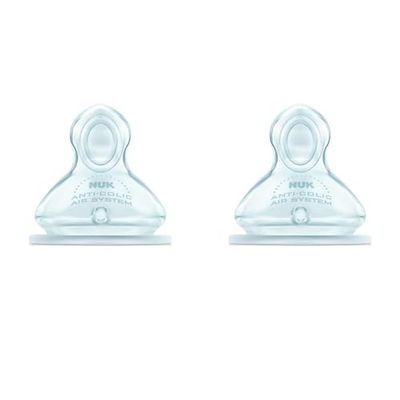 NUK First Choice 710013 Pack de 2 tetinas de silicona Tamaño 1 / L para gruesos Líquidos & First Choice - 710014-2 silicona Pezones - 2 First Choice Tamaño 2 - Leche - M