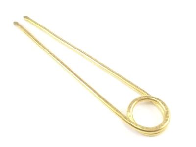 Hair fork, made of brass, solid, hair fork, in gold color,