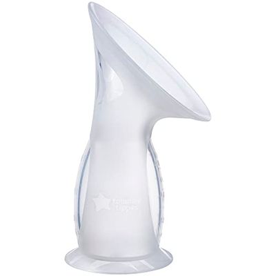 Tommee Tippee silikon manuell bröstpump, 100 ml, låt ner fångare, trådlös, bärbar, stark sugbas, inkluderar steriliseringslock
