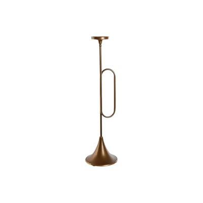 PORTAVELA METAL 21X21X78 TROMPETA DORADO