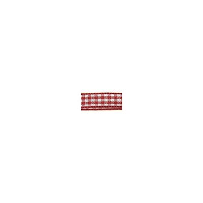 RAYHER HOBBY 5540718 Cinta de cuadros rojos y blancos, cinta de 6 mm con patrón de cuadros para manualidades, fabricación de coronas y envoltura de regalos, 10 m