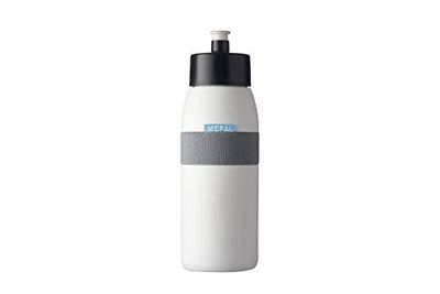 Mepal - Botella Deportiva Ellipse - Práctica Botella de Agua para Deporte y Ocio - Botella Gimnasio Deportiva con Boquilla Blanda - Apta para Lavavajillas y Sin BPA - 500 ml - White