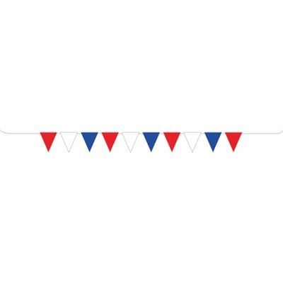 amscan 9913044 RWB GB RWB Plastic Pennant Bunting (6pcs, 5m)