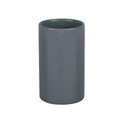 SPIRELLA Tube Collection Toothbrush Holder Diameter 7 x 11.5 cm, Stoneware Grey, 11.5 cm