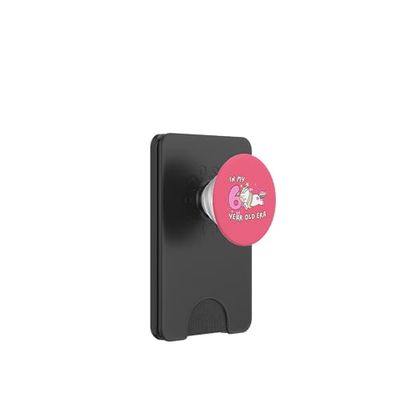 Lindo unicornio en mi era de 6 años, divertido animal de sexto cumpleaños PopSockets PopWallet para MagSafe