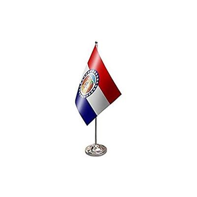 BANDIERA DA TAVOLO DI PRESTIGIO MISSOURI 22x15cm in RASO - PICCOLA BANDIERINA STATO AMERICANO – USA - STATI UNITI 15 x 22 cm - AZ FLAG