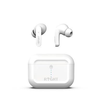 RYGHT - Pulse ANC - Auriculares Bluetooth inalámbricos con tecnología de reducción de Ruido (Active Noise Canceling) - Autonomía 6H + 30H de Carga en la Caja - Blanco