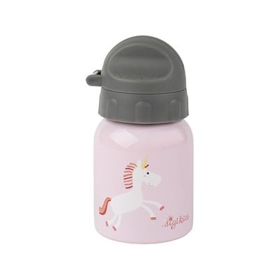 Sigikid 25375 Gourde en acier inoxydable motif licorne, 250 ml, recommandée pour les enfants à partir de 1 an, robuste, anti-fuite, incassable