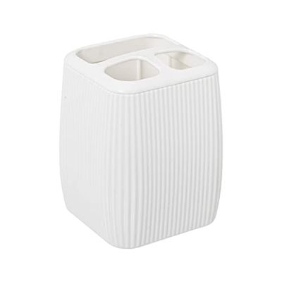 DRW Vaso Cepillo de Dientes acrilico en Blanco 9.5x7x7 cm