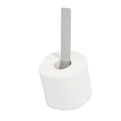 Tiger Colar Porta Rotolo di Ricambio per l'incollaggio, con Pellicola Adesiva Integrata per Il Montaggio Senza Foratura, Inossidabile, Acciaio Inox Lucidato, 5x24.3x6.9 cm
