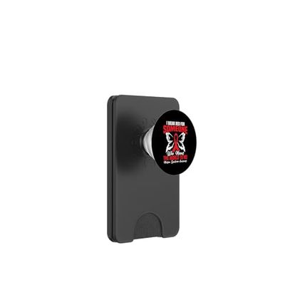 Síndrome de Marfan Guerrero Concientización Vestir Rojo Síndrome de Marfan PopSockets PopWallet para MagSafe