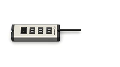 EHMANN 0601x09032031 uniwersalna ładowarka aluminiowa, 6 portów USB (6,3 A), przewód zasilający 1,5 m, do ładowania smartfonów, tabletów itd.