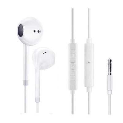 APM France, 600315 - Auricolari con telecomando + microfono, colore: Bianco