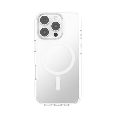 PopSockets Custodia per iPhone 16 Pro compatibile con MagSafe, custodia per iPhone 16 Pro, compatibile con ricarica wireless, solo custodia, trasparente