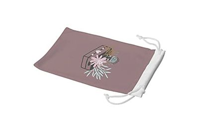 Bonamaison Imprimé Numériquement Lunettes Étui avec Cordon de Serrage, 100% Coton, Sac Lunettes, Pochette à Lunettes, 1 Pièce, Taille: 11x19 Cm