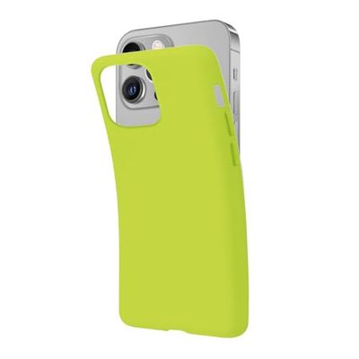 SBS Cover per iPhone 14 Pro Verde Acido Acid Green Pantone 2297 C, Custodia Morbida e Flessibile Antigraffio, Cover Sottile e Comoda da Tenere in Tasca, Custodia Compatibile con Ricarica Wireless