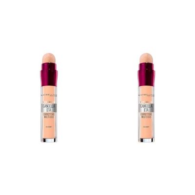 Maybelline New York Correttore Liquido Il Cancella Età, con Bacche di Goji e Haloxyl, Copre Occhiaie e Piccole Rughe, 00 Ivory, 6,8 ml (Confezione da 2)