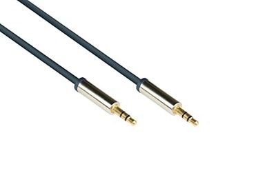 Good Connections GC-M0038 audio aansluitkabel hoge kwaliteit 2x 3,5 mm jackstekker, OFC, volledig metalen behuizing, 0,5m donkerblauw