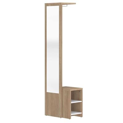 Symbiosis Vestibulo Mobile da Ingresso con Panca Rovere Naturale e Bianco, 40x33x188 cm