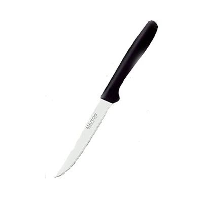 Marietti 43MTS - Cuchillo cónico para carne (hoja microdentada, 11 cm), color negro