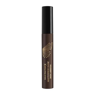 Max Factor Masterpiece Divine Gel per Sopracciglia Effetto Laminazione, 004, Dark, Effetto sguardo aperto, Separa e solleva, Texture in cera gel, Risultato laminazione effetto professionale, 8 ml