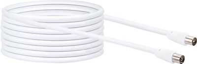 Schwaiger Aansluitkabel voor antenne, 75 dB, 10,0 m, wit, IEC-stekker > IEC-bus, 2-voudige afscherming, 75 Ohm, digitaal, HDTV, DVB-C/DVB-T2