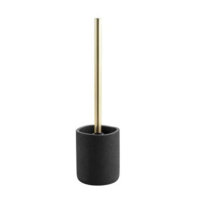 Douceur d'Intérieur, Brosse WC (Ø 10.2 x 36.5 cm) Aquamarbre Noir/Or, Polyrésine Unie