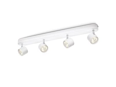 Philips myLiving Star Barra de 4 holofotes, iluminação interior, LED integrado e garantia de 5 anos, cor branca